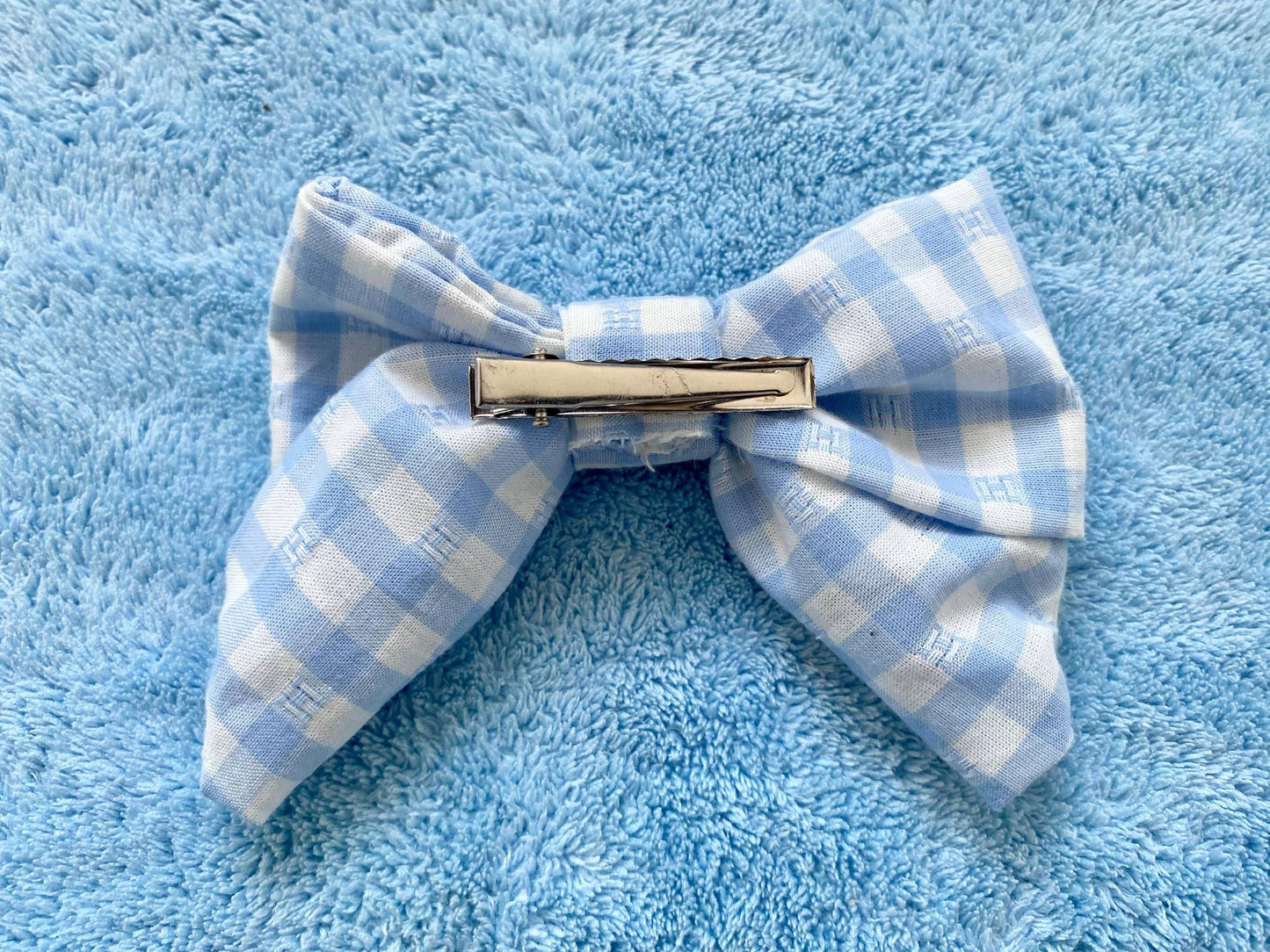 JPOP CUTE Light Blue & White Checkered Hair Bow