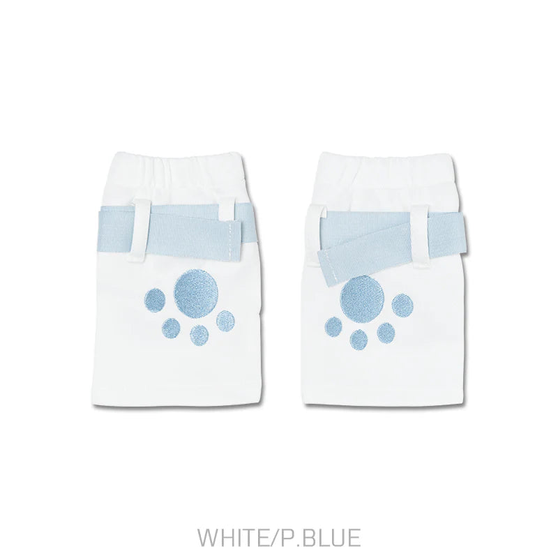 ACDC RAG Dot Cat White Fingerless Gloves