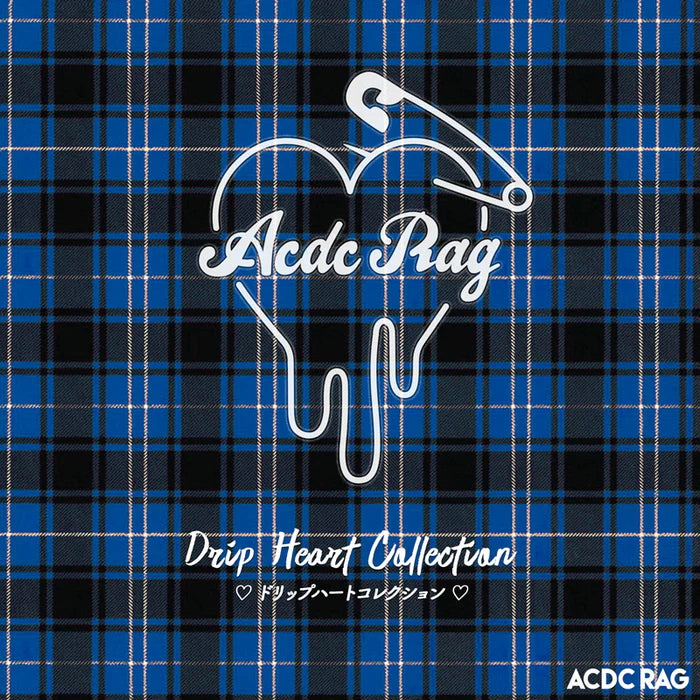 ACDC RAG Drip Heart Blue Tartan Bustier Top