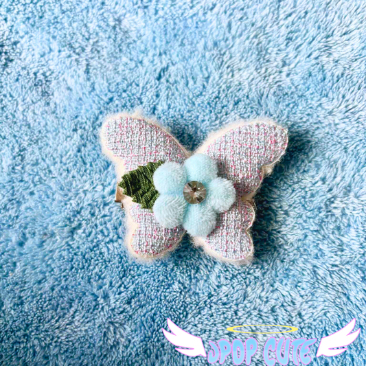 JPOP CUTE Light Blue Butterfly with Flower Hairclip