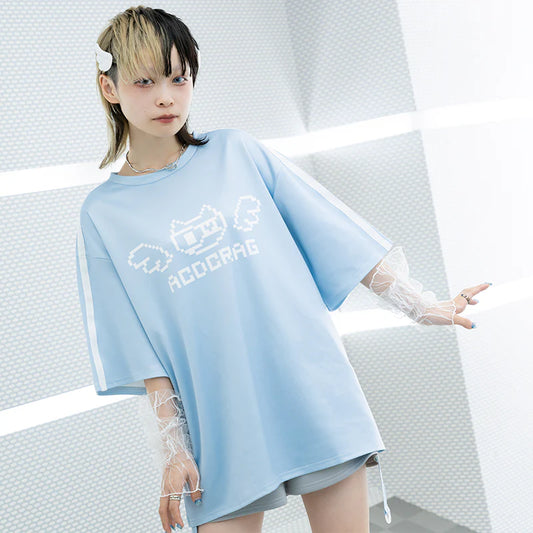 ACDC RAG Light Blue Dot Cat T-shirt