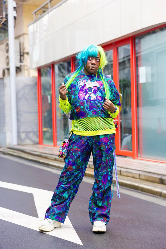 6%DOKIDOKI KAWAIITOPIA TOPIABLACK Parachute Pants