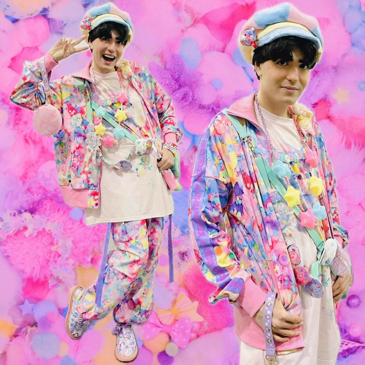 6%DOKIDOKI KAWAIITOPIA Plushie Paradise Baby Pink Track Jacket